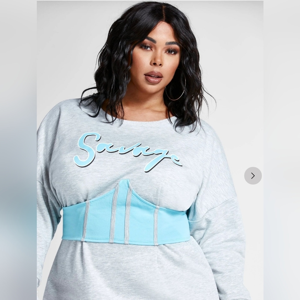 FTF Sweatshirt Dress "SAVAGE" Sz. 2 - Picture 2 of 6